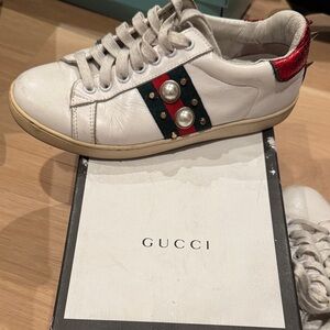 Gucci ace studded sneakers worn see photos used still life authentic